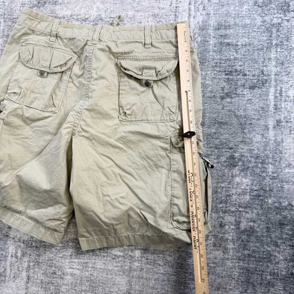 Y2K J Crew Cargo Shorts Men 38 Khaki Broken In Preppy Grunge Military Drawstring